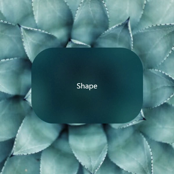 Acrylic component paired with the Shape system, dynamically morphing across arbitrary geometries while maintaining real-time background blur